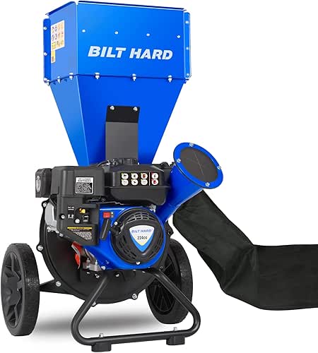 BILT HARD Wood Chippers Gas Powered - 7.5 HP 224cc