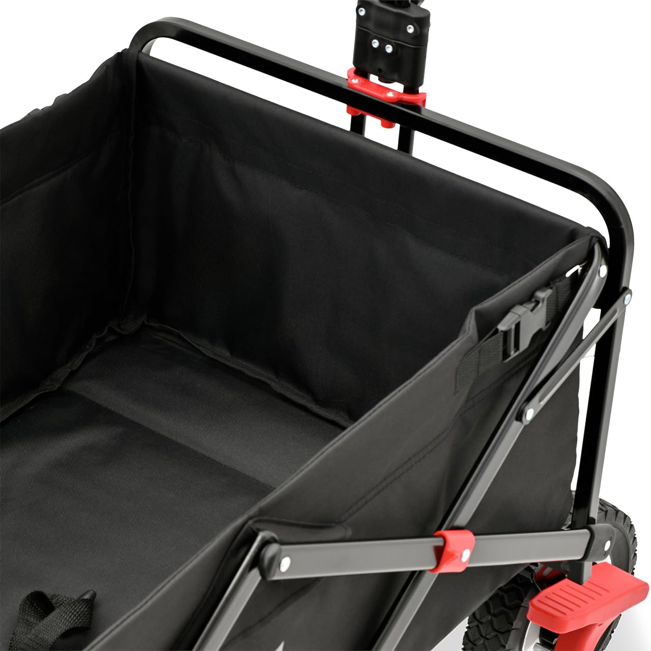 FUXTEC Carrello pieghevole CT100 - Bollerwagen con tetto removibile - per bambini 3-6 anni - Portata fino a 75kg - Ruote larghe per ogni terreno - Sacca posteriore fissa - Tessuto lavabile