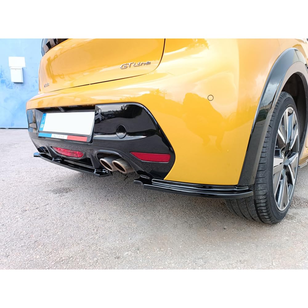 Jupe arrière (Diffuser) V.2 compatible avec Peugeot 208 II 2019- (ABS Noir Luisant)