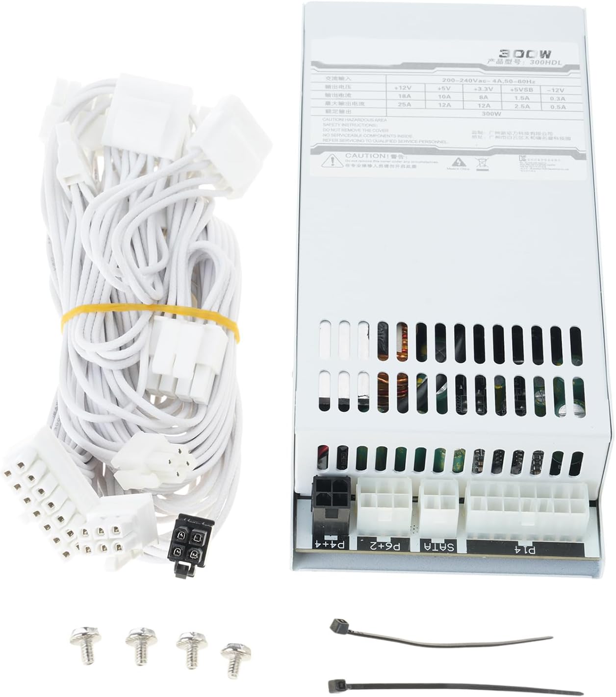 300 ワット 1U ホワイト電源モジュール小型 1U オフィスサーバー用フルモジュラーケース NAS デスクトップ静音電源