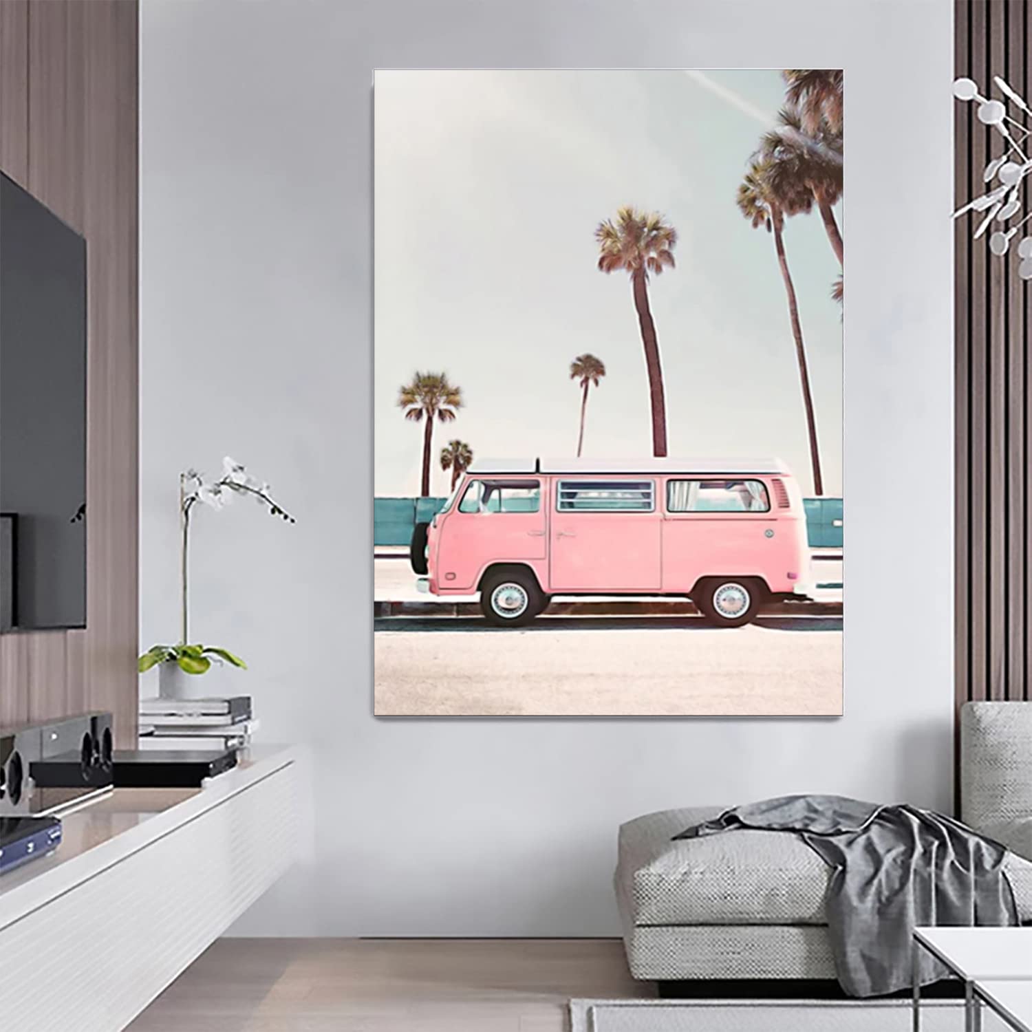 Xtreme Skins Designs Print Wooden Framed Canvas Wall Art Decoration Poster (45x60 Inch) - Beach Life In Sassy Pink Canvas B