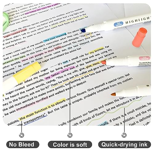 Zmcik Pastel Liquid Highlighter Assorted Colors, 25 Pack Colors Double Ended Mild Highlighters Set,Creative Colouring Markers Pens,Perfect For Coloring, Underlining, Broad And Fine Tips #TOP3