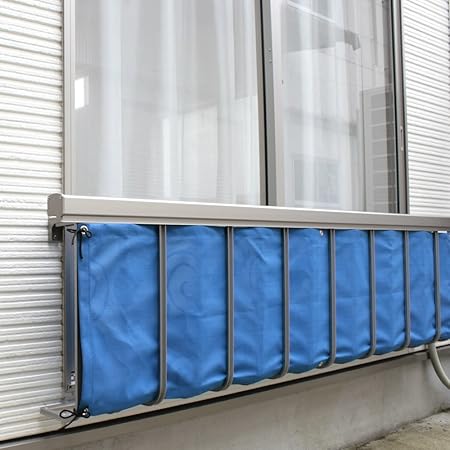 Amazon ベランダ バルコニー 目隠しシート 38cm 180cm 青 クジラ オーニング シェード