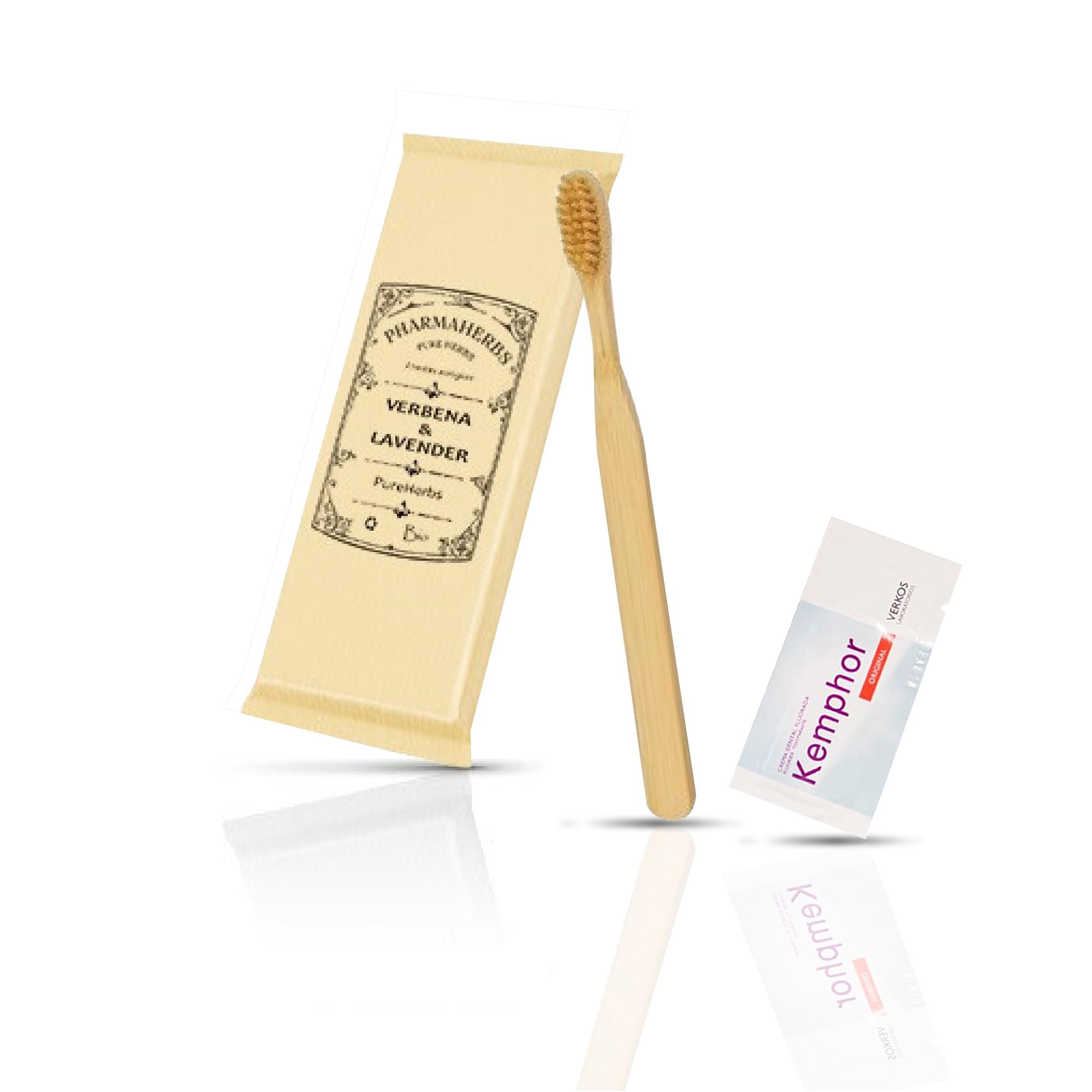 Pack de 100 Kits Dentales de Bambú con Cepillo de Cerdas Suaves Bio y Sobre Dental - Pack de 100 Unidades, Ecológico y Biodegradable, Ideal para Hoteles y Apartamentos Turísticos