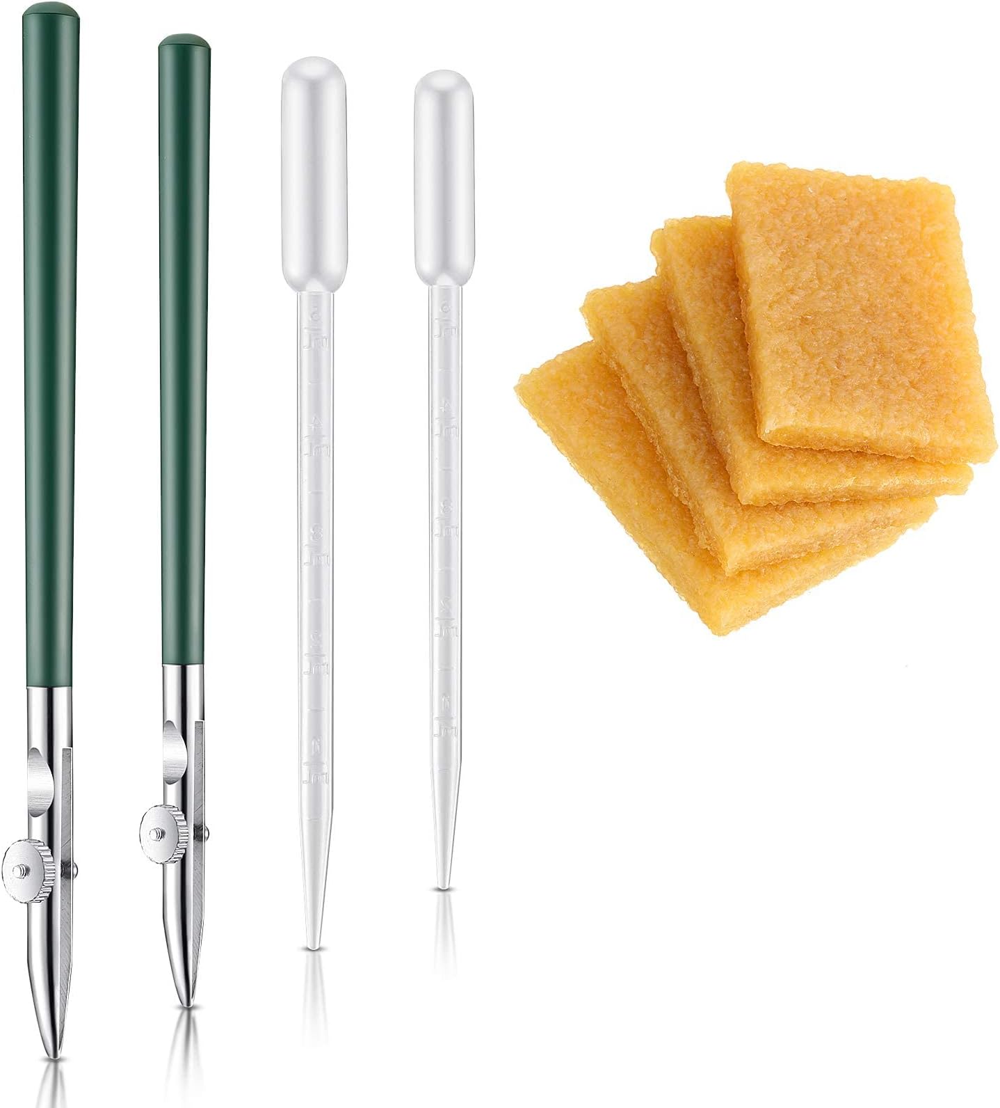 8 Pieces Art Ruling Pen Set Masking Fluid Pen with Glue Residue Eraser and 5ml Disposable Pipettes Droppers, Fluid Line Drawing Tool, contain 2Pcs Ruling Pen, 2Pcs Pipettes Droppers and 4Pcs Eraser