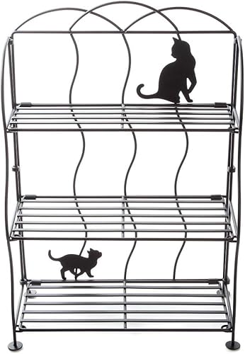 Miniatura 6 de Lily's Home Cat Lovers - Estante de alambre de metal negro para encimera, ideal para artículos del hogar, organizador de cocina, almacenamiento de