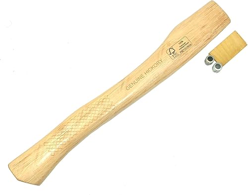 BRUFER 203652-2 Mango de repuesto de madera de nogal genuino para hacha de campamento juego completo de 14 pulgadas con cuñas de madera y acero 14
