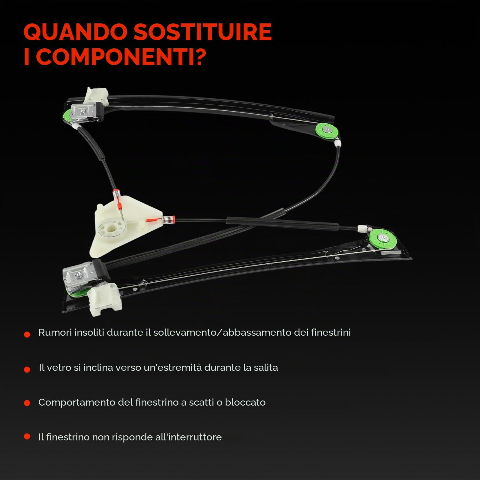 Frankberg Alzacristallo senza motore 4/5 porte anteriore sinistro | senza motore, 4/5 porte, davanti, Sinistra, 6Q4837461; 6Q4837461; Compatibile con: Polo 9N_, polo 9N