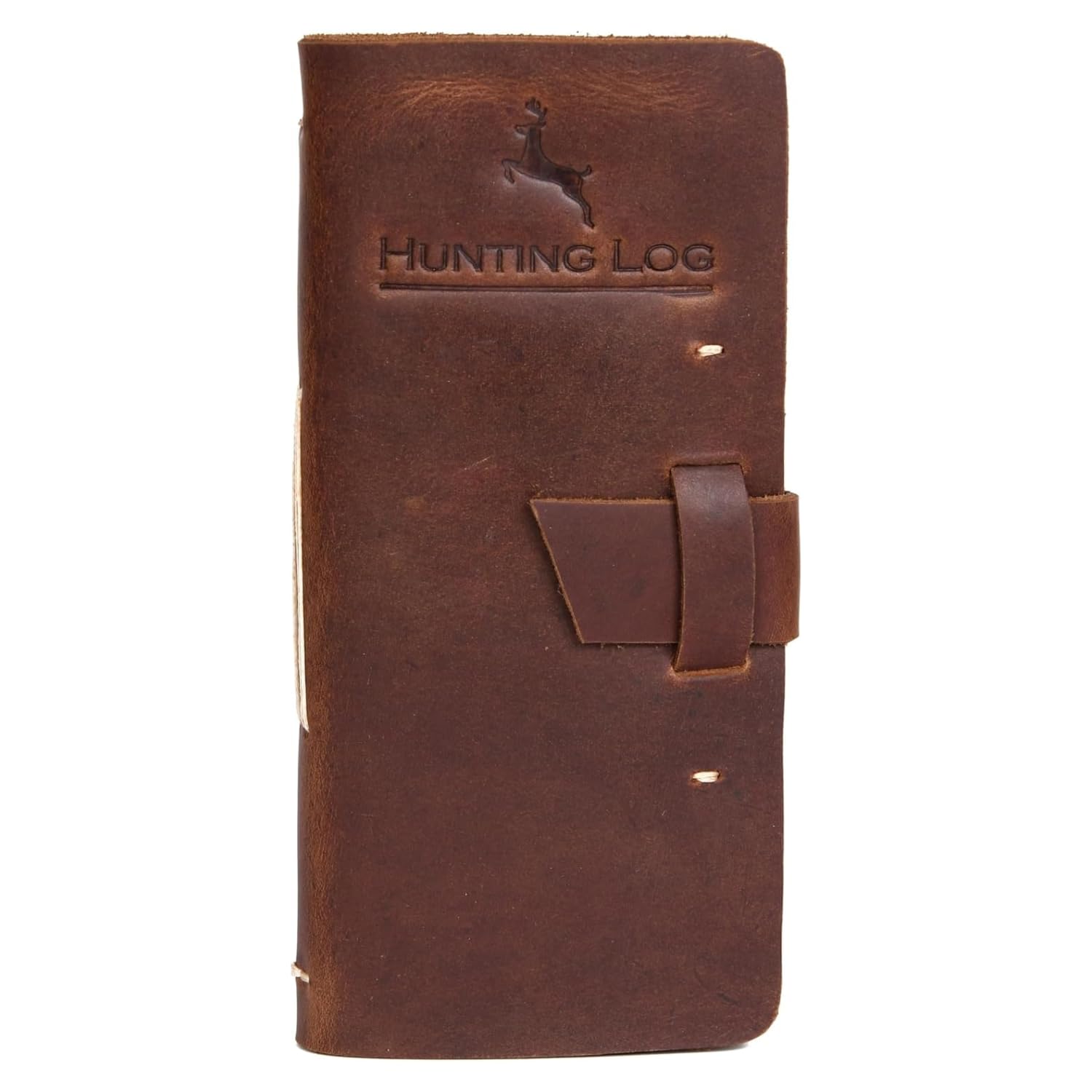Tolredo Made in Canada Premium-Jagdt-Tagebuch, genarbtes Rindsleder, Jagd-Logbuch, Geschenk für Jäger, 96 blutsichere Seiten (21,1 x 10,2 cm), Dunkelbraun