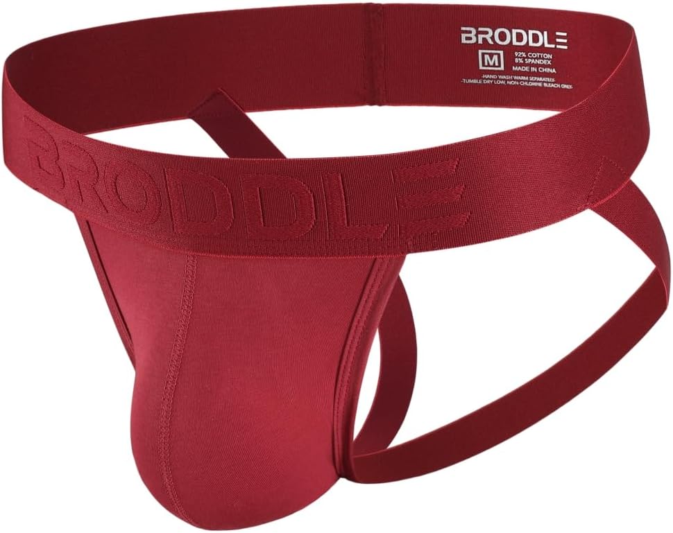 BRODDLE Men's Jockstrap Underwear Active Athletic Supporters Elastic Waistband Jock Straps Male