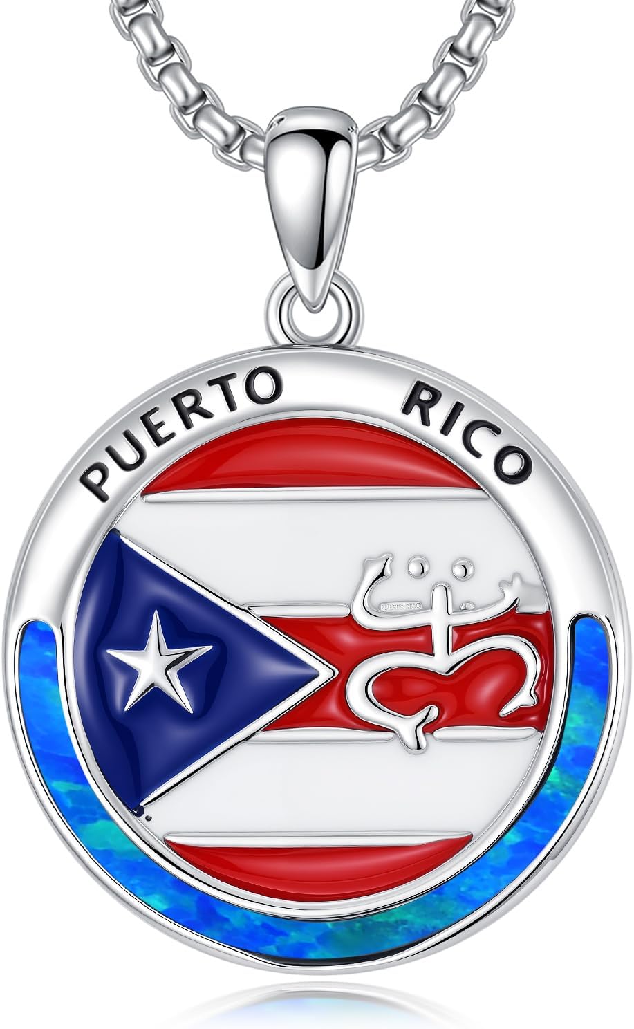 Puerto Rico Necklace 925 Sterling Silver Puerto Ricans Map Pendant Puerto Rico Coquí Frog Jewelry Gifts for Men Women