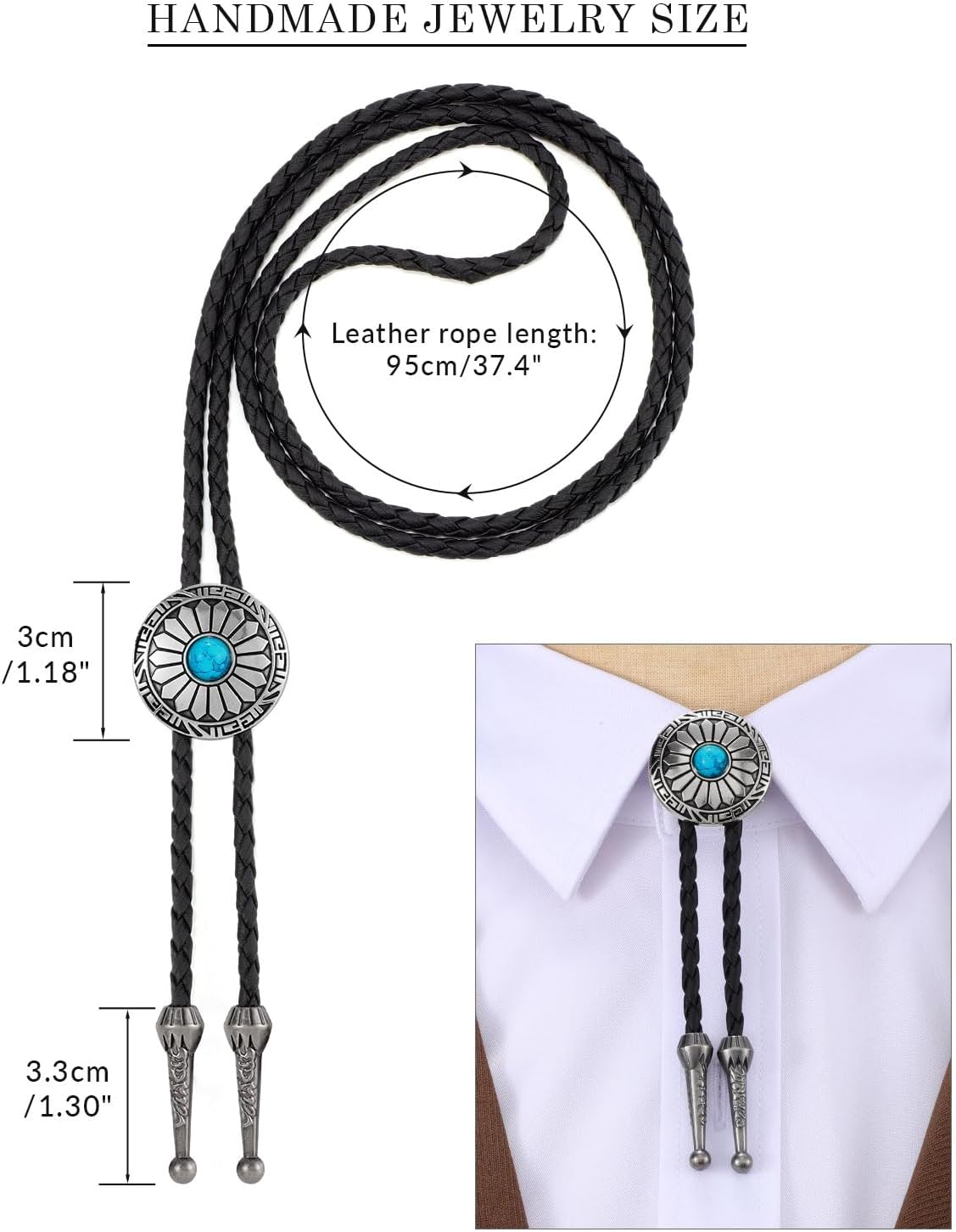 BELTROAD Cowboy Bolo Tie for Men Western Bolo Necklace for Women Handmade Men's Bolo Ties Accessories Rodeo Christmas Gifts - Image 5