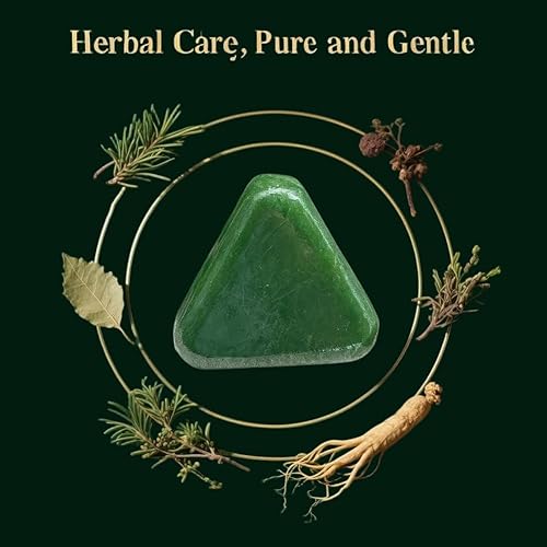 Miniatura 3 de Barra de champú Nature Triangle  Usman Grass & Nature Seven Green Soap Shampoo Bar, jabón de hierbas para el cuidado del cabello para mujeres y