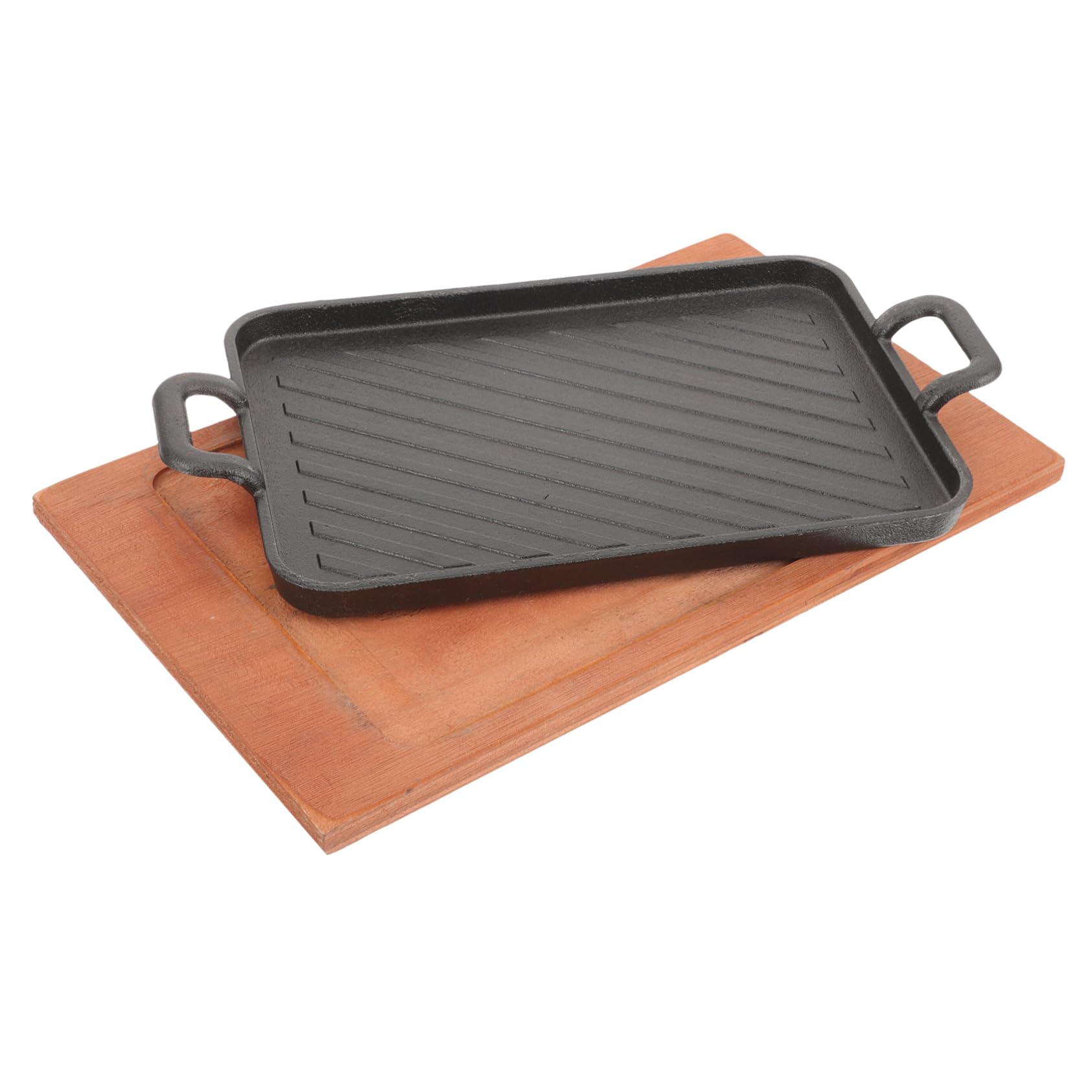 ifundom 1 Set Thickened Iron Griddle Grill Pan Versatile Outdoor Cooking Plate for Bbq Camping and Garden Parties for Steaks Fish Pizza and Vegetables