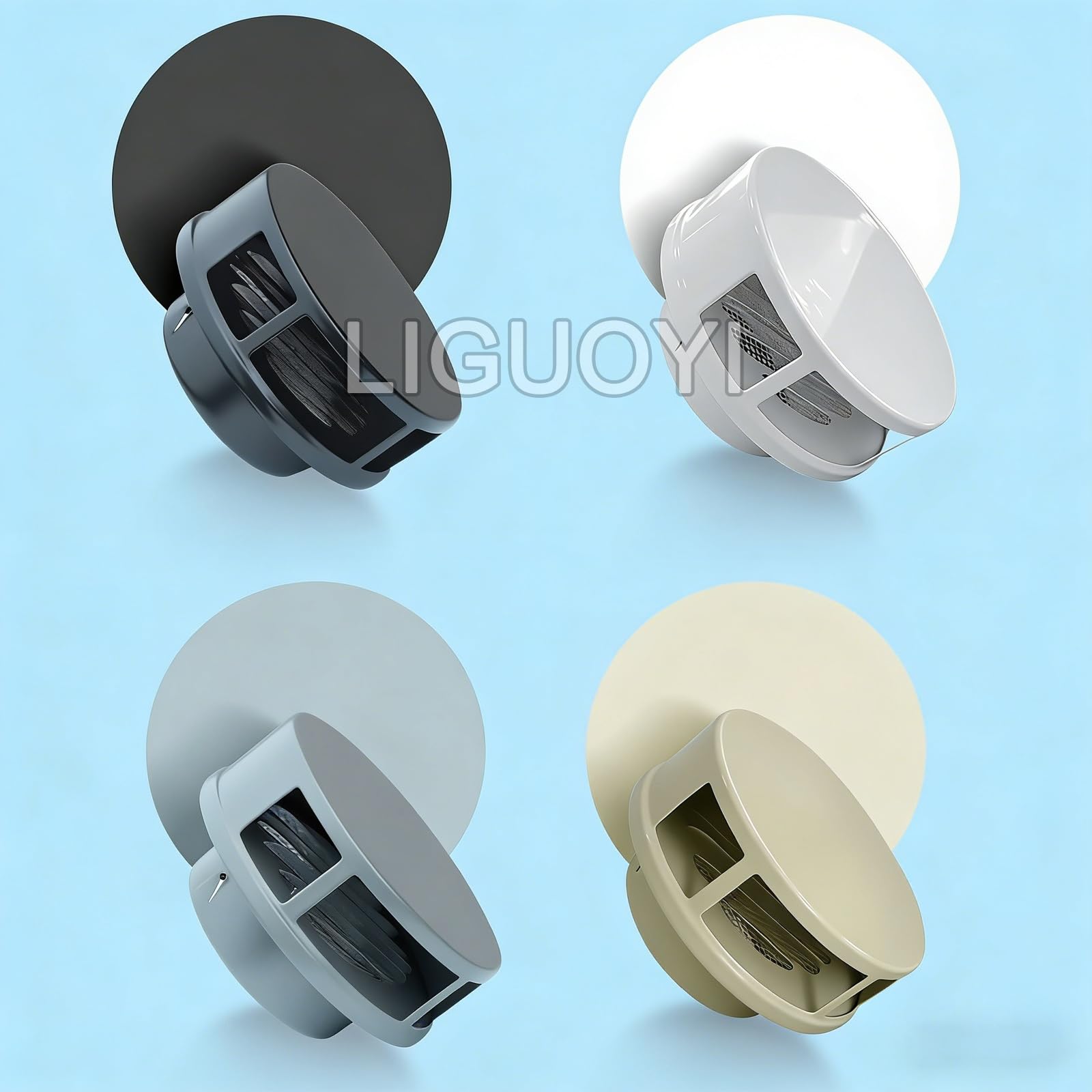 LIGUOYI Rond Grille De Ventilation 70/100/150/180/200mm Grille D'aération En Acier Inoxydable 304 Conduit Aérateur Sortie D'évacuation Hotte Avec Filet Imperméable Et Beau(Beige,200mm)