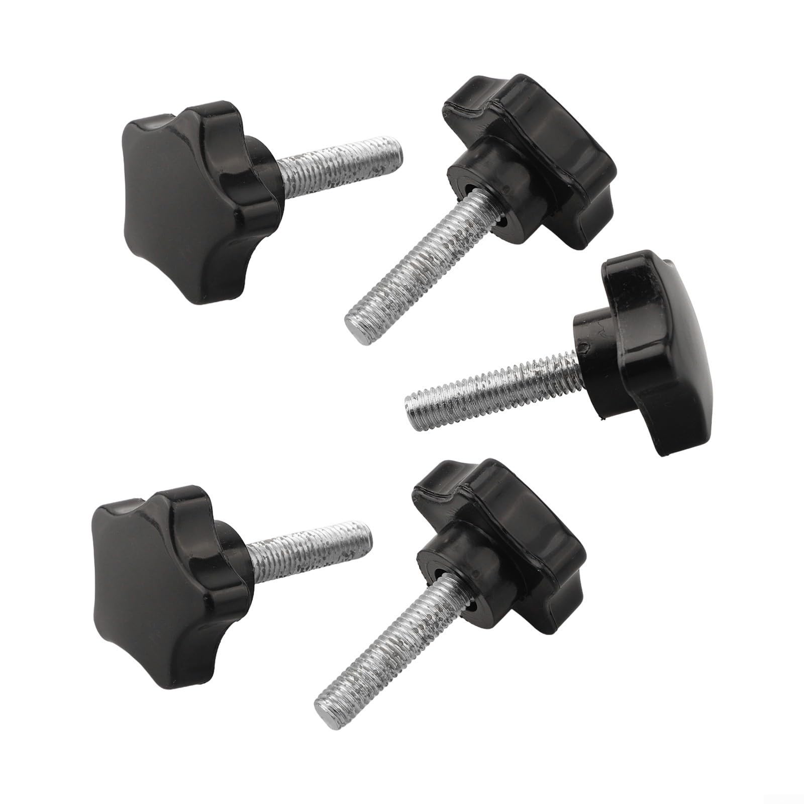 5PCS Star Handle Fastening Screws with Rubber Head Knob Hand Screw Bolt Suitable for Industrial Instruments Speaker Stands and Workshop Use (8x35mm)