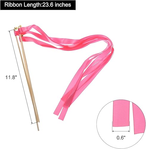 Vista 56 de MECCANIXITY 15 palitos de cinta de boda para fiesta de boda, serpentinas para boda, fiesta, celebración, amarillo