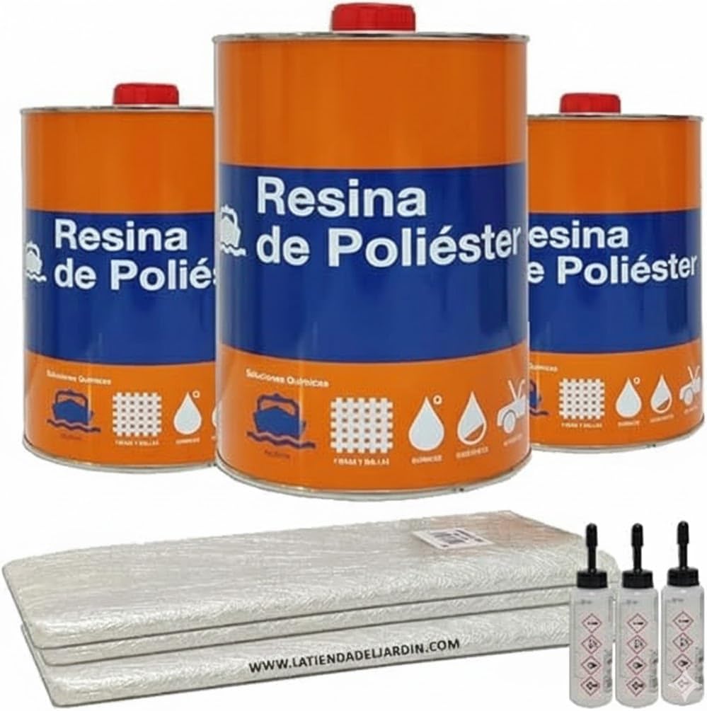 Suinga Kit Resina Poliestere 3 kg + Mat-300 3 m² + Catalizzatore