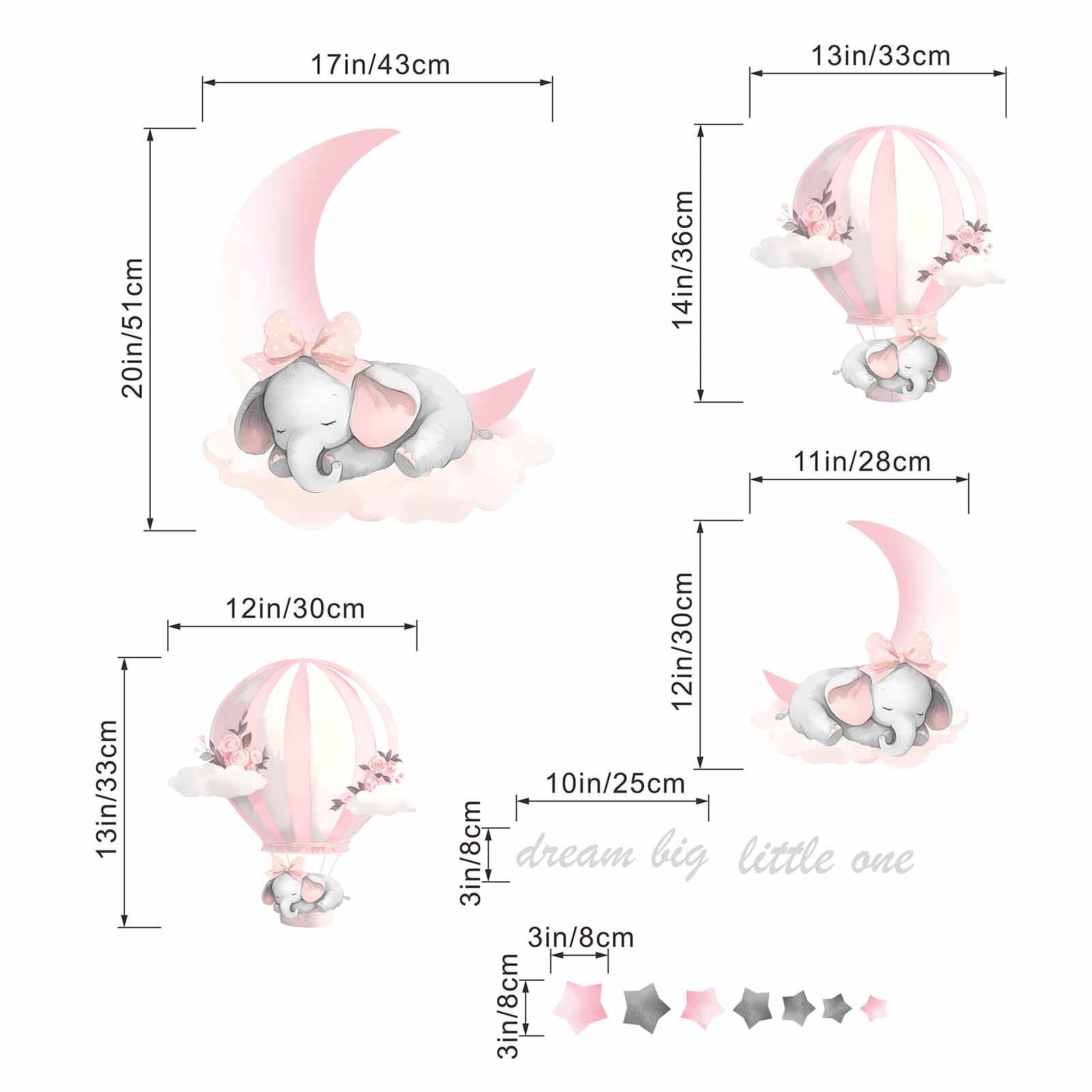 Elephant Balloon Wall Stickers for Nursery: Baby Kids Girls Boys Bedroom Wall Decals - Image 4