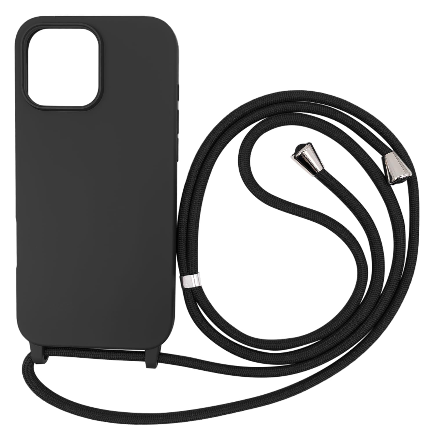 Funda Compatible con iPhone 16(6.1"),Ajustable Collar Correa de Cuello Cordón Cuerda Carcasa TPU Bumper Silicona Skin Caso para iPhone 16(6.1")-Rojo — view 46