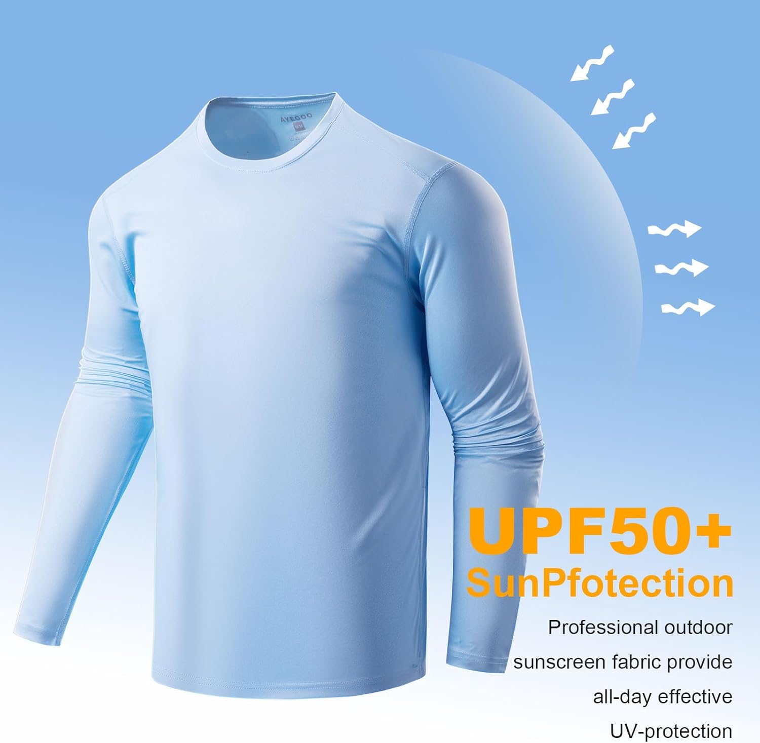1 Pack/6 Pack Men’s Long Sleeve T Shirts,Running Sun Protection UPF 50+ Shirts Quick-Dry Workout T-Shirts
