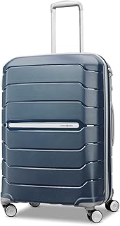 Freeform Hardside Expandable Luggage, Navy, Checked-Medium 24-Inch, Freeform Hardside Expandable Luggage