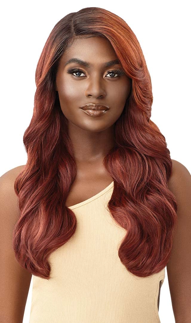 Outre Color Bomb Synthetic HD Lace Front Wig - LEVANA, Long Loose Wave Hair Wigs with High Heat Resistant Wigs (DRSDCHOCAR)