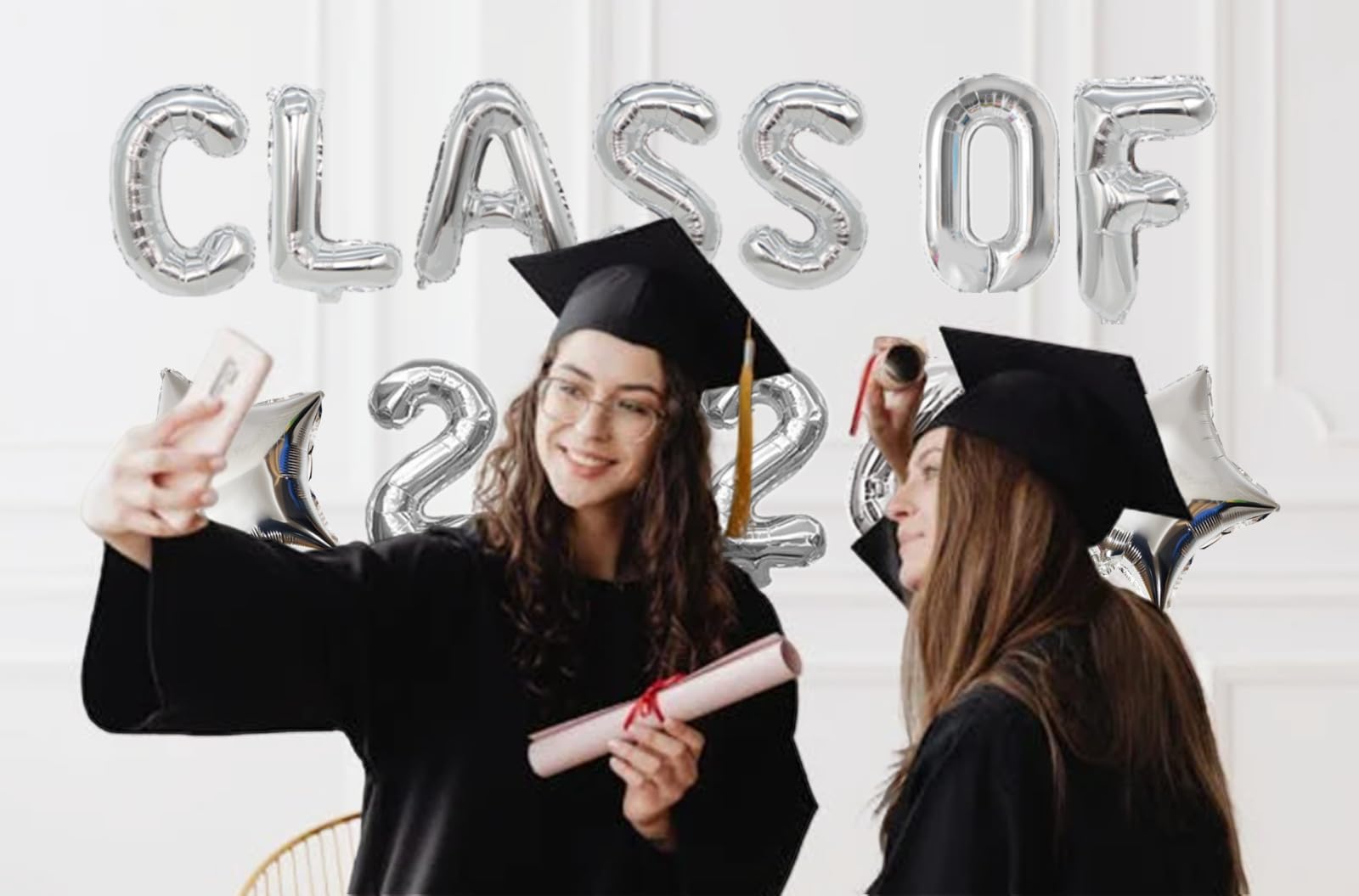 bng-bng Silver Class of 2026 Balloons Banner - Image 3