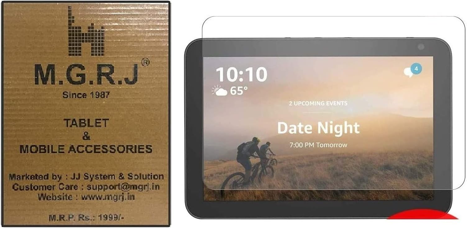 M.G.R.J® Tempered Glass Screen Protector for Amazon Echo Show 8 / Echo Show 8 (2nd Gen,2021 Release) (8" inch)