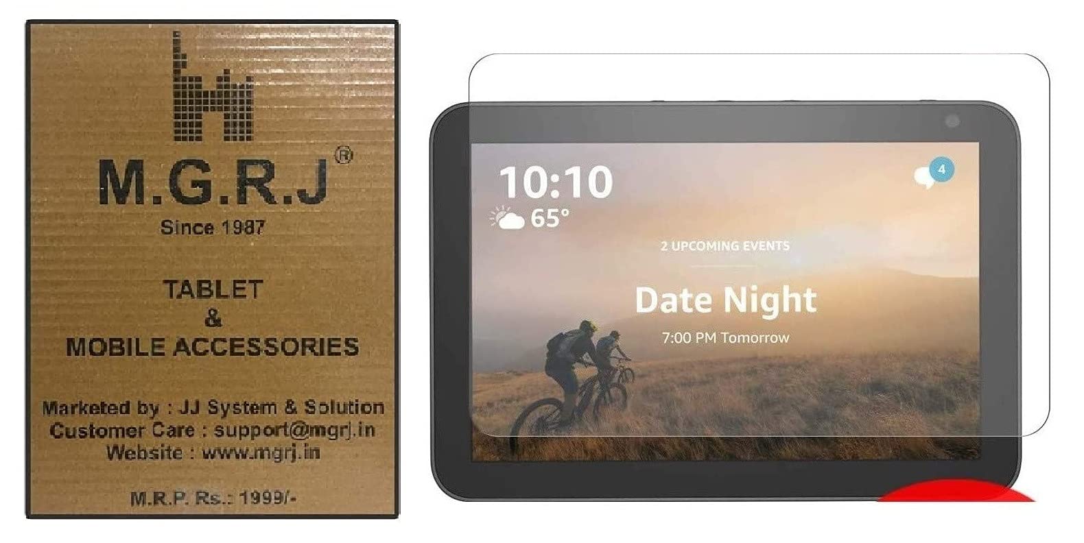 M.G.R.J® Tempered Glass Screen Protector for Amazon Echo Show 8 / Echo Show 8 (2nd Gen,2021 Release) (8" inch)