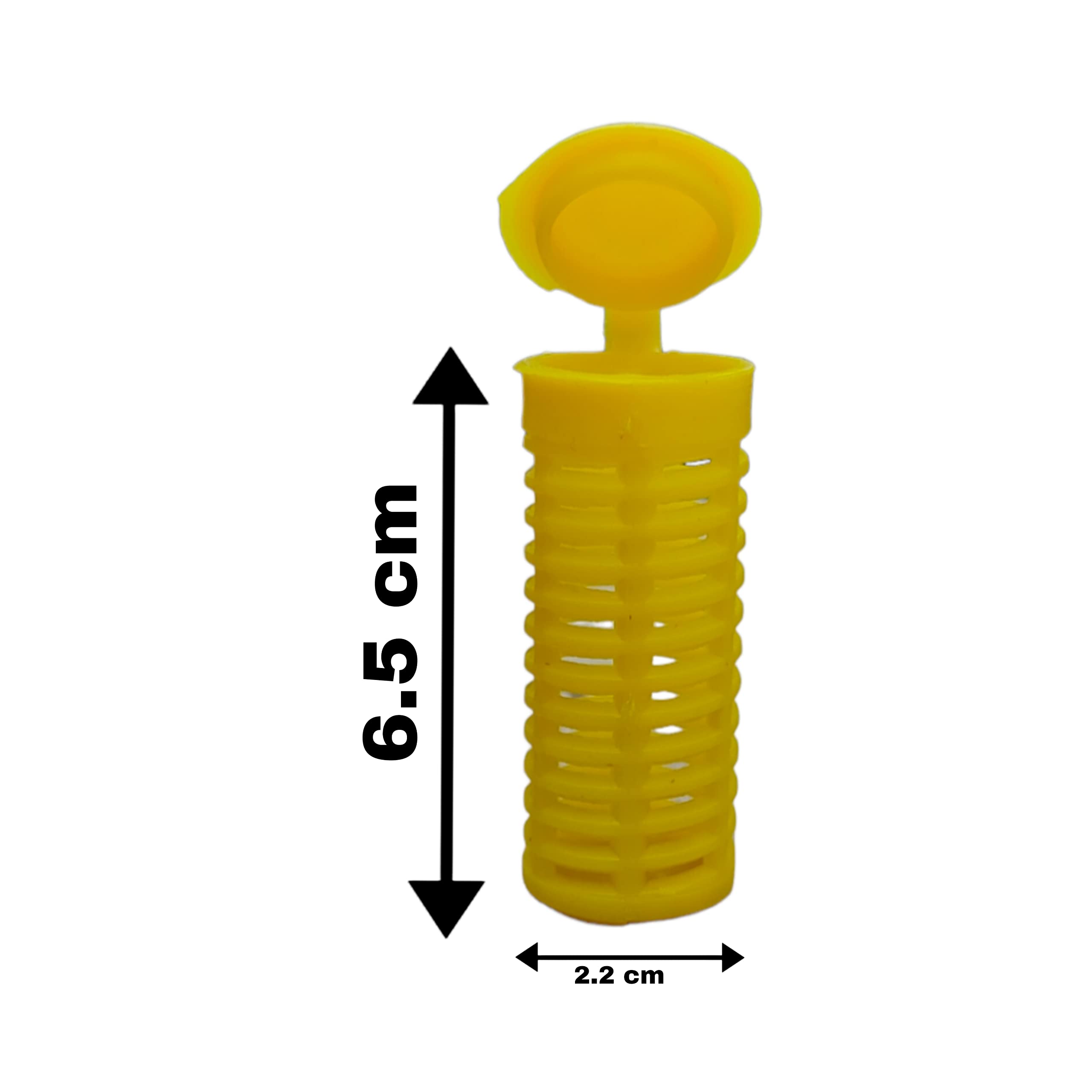 RAHBAN Plastic Queen Bee Cage - Yellow color (Pack of 10) - Safety Cage for Arresting and Transporting Queen Bees - Image 2 thumbnail