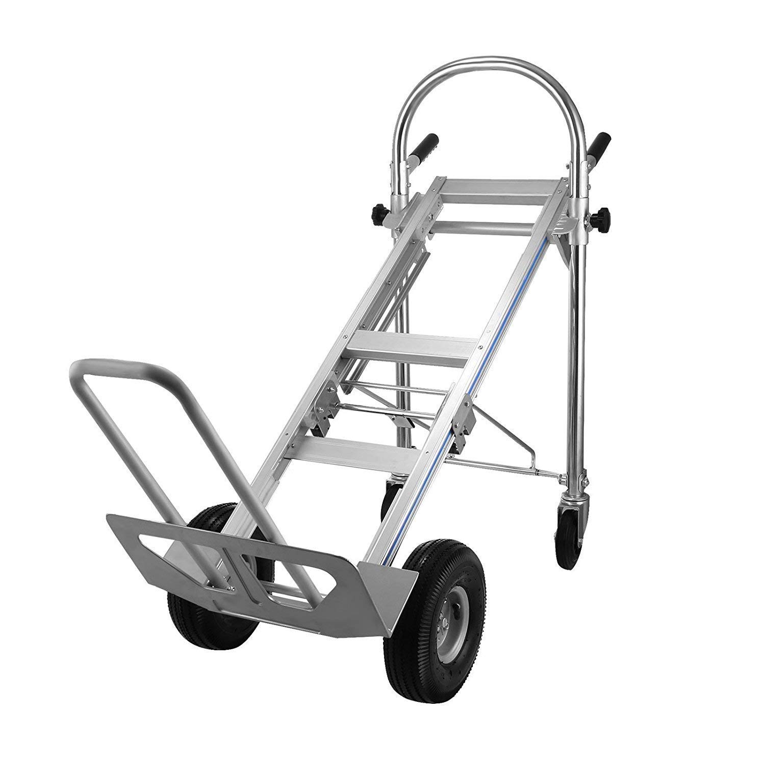 Chariot de Transport Pliable 350kg Chariot Manuel 3 en 1 Diable Multi-Usage Coulisseau d'Escalier en Aluminium 350kg Chariot avec Roues en Plastique Chariot Empilable Charge Lourd