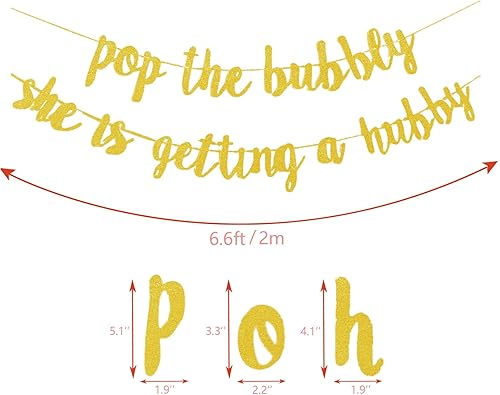 Miniatura 7 de Decoraciones para despedida de soltera, despedida de soltera, pancarta de compromiso con la frase "Pop The Bubbly She is Getting a Hubby" para boda,