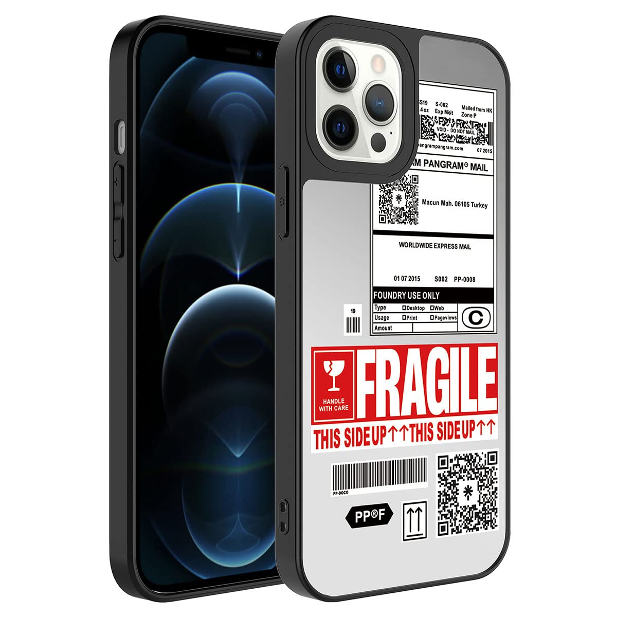 Zore Apple ile uyumlu iPhone 12 Pro Max Kılıf Aynalı Desenli Kamera Korumalı Parlak Zore Mirror Kapak Fragile