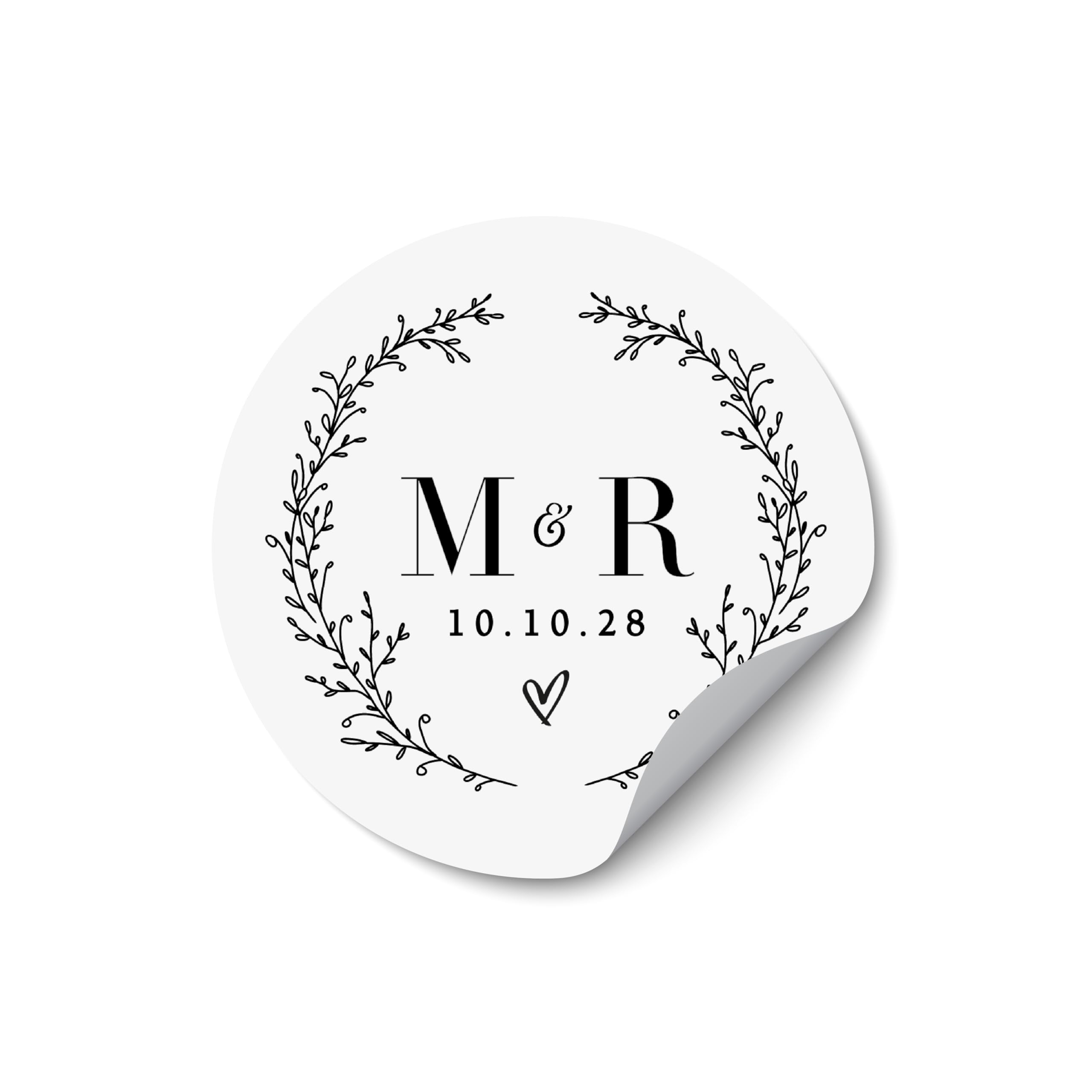 Custom Initial Monogram Stickers for Party Favors, Wedding Monogram Stickers for Envelopes, Gold Foil Stickers for Wedding Invitations - RW26