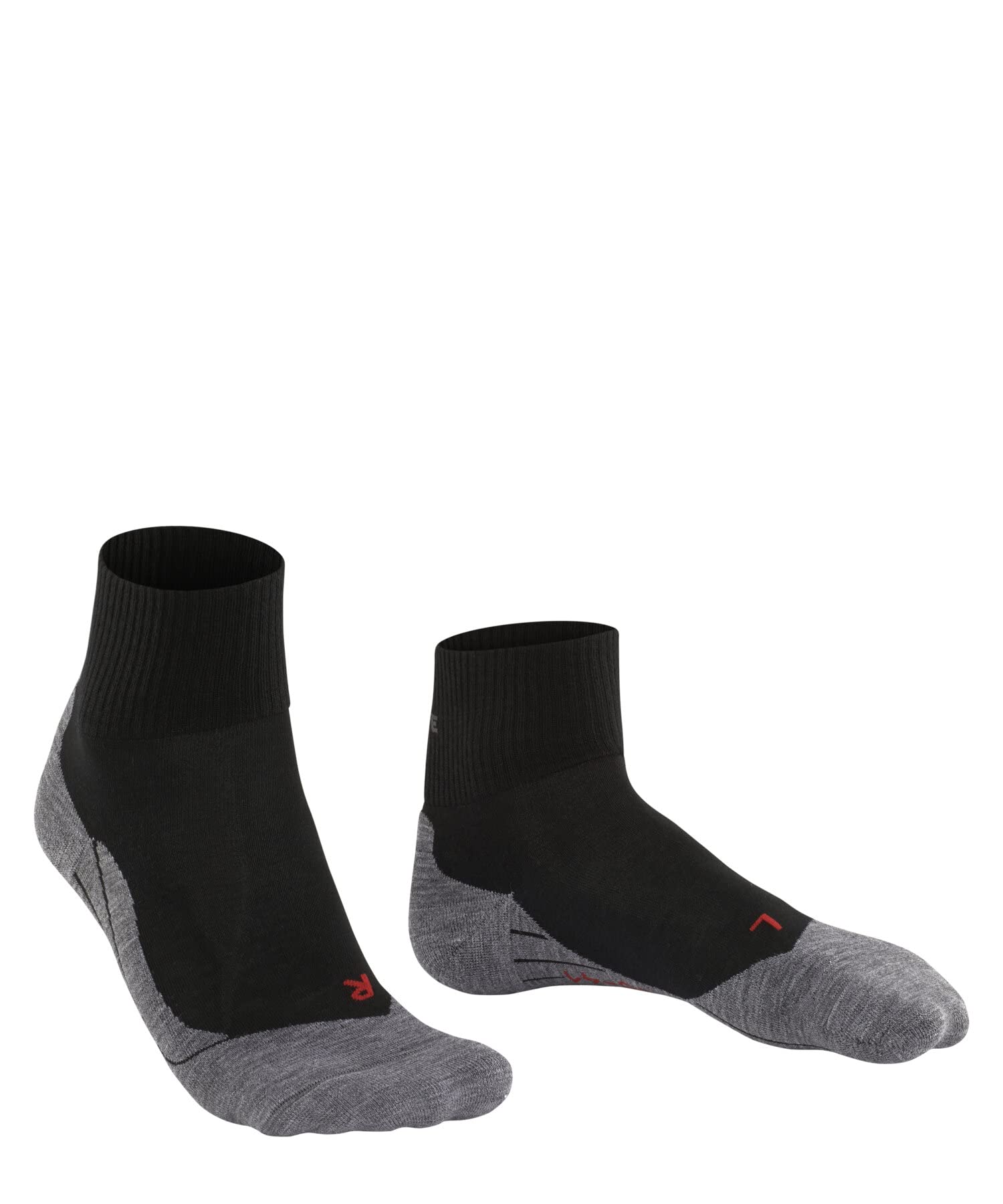 FALKE Mężczyźni Skarpety do wędrówek TK5 Wander Short M Sso wełna materiał funkcjonalny przeciw pęcherzom cienkie 1 Para, Czarny Black-Mix 3010, 46-48