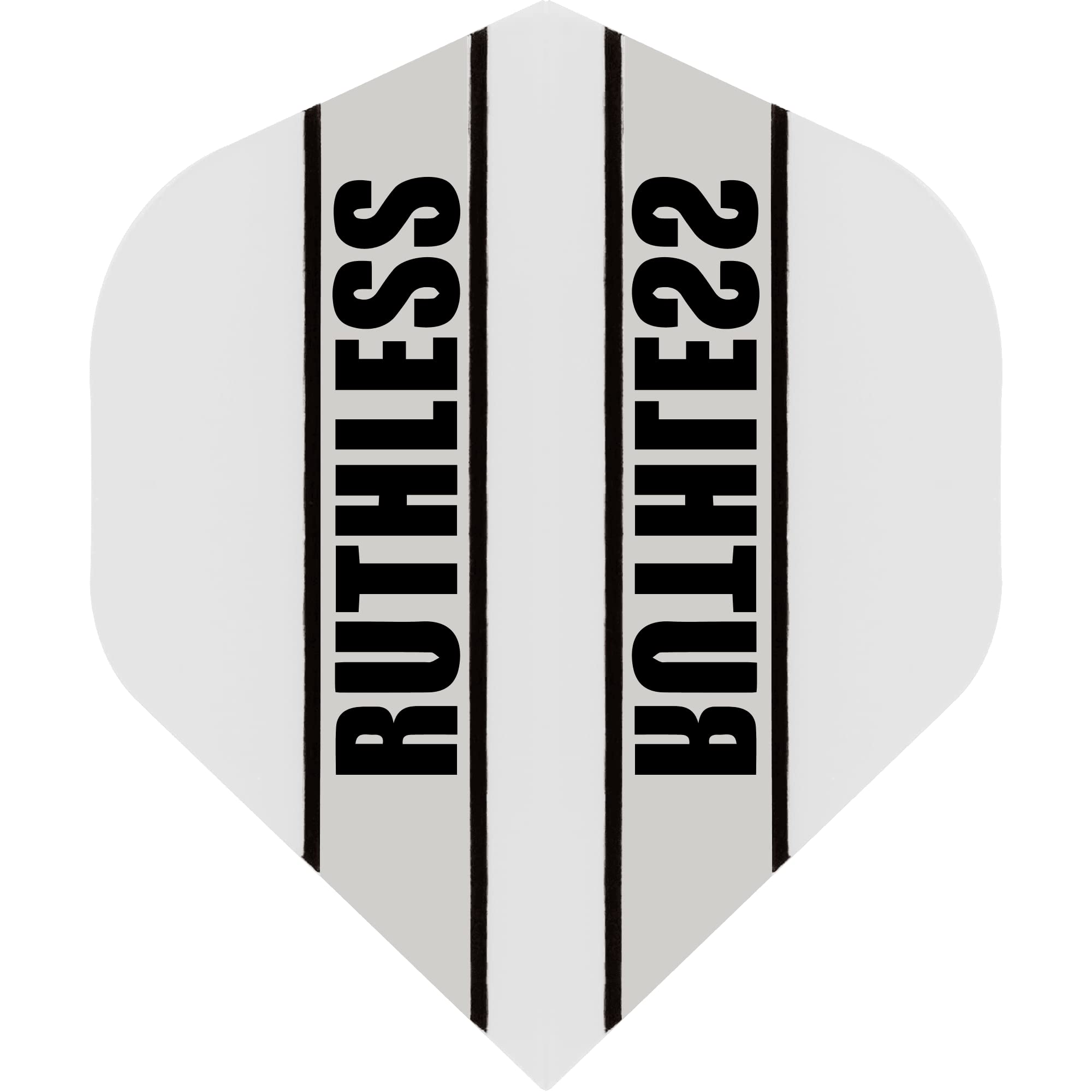 RUTHLESS RX Panel Dart Flight | Extra Strong 100 Micron | Clear Standard No2 Shape, White, 5 Sets of 3 Flights (5XF3519)