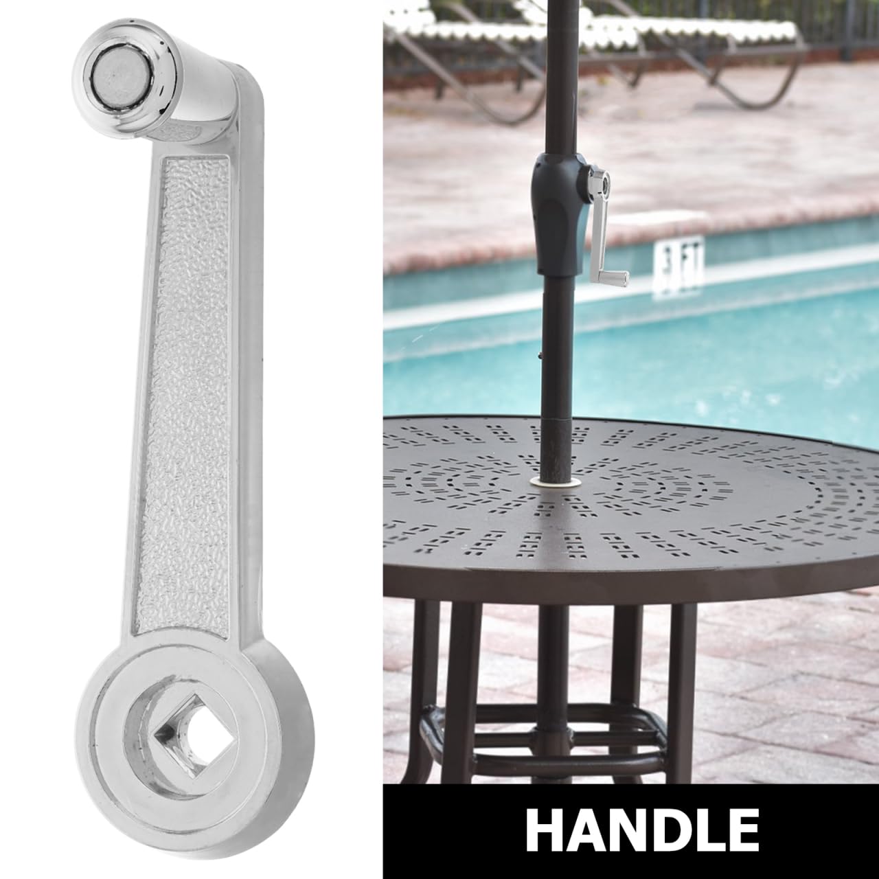 INOOMP Manivelle De Parasol Terrasse Accessoire De Remplacement Durable Pour Parasol D'Extérieur Banane Installation Facile Pour Jardin Plage Et Camping
