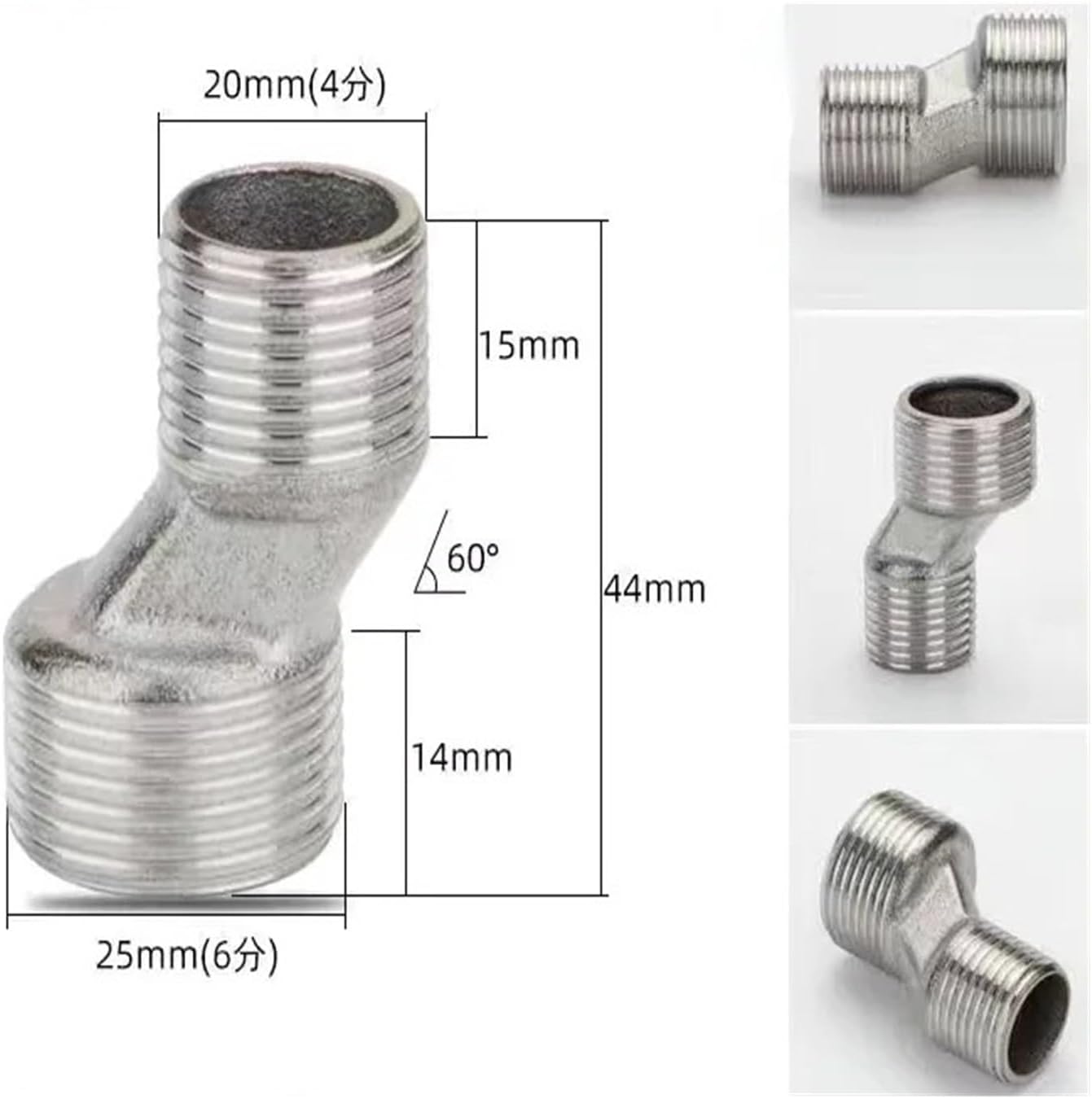 Stainless Steel Hex Nipple,Stainless Steel Lengthen 1/8" 1/4" 3/8" 1/2" 3/4" BSP Male Male Thread Hex Nipple Threaded Reducer Pipe Fitting(Dn20 to Dn1544mm)
