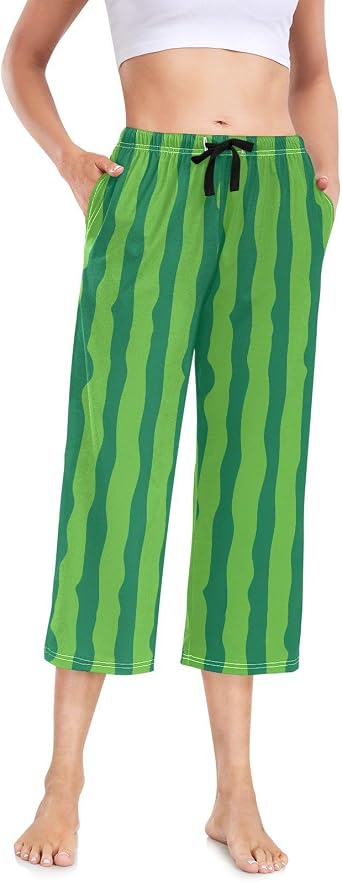 Laprad Women Capri Pajama Pants Lounge Pj Bottom with Pockets