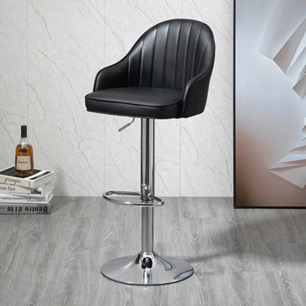 Tabourets de bar pivotants 64-84 cm assise dossier rembourrés cuir