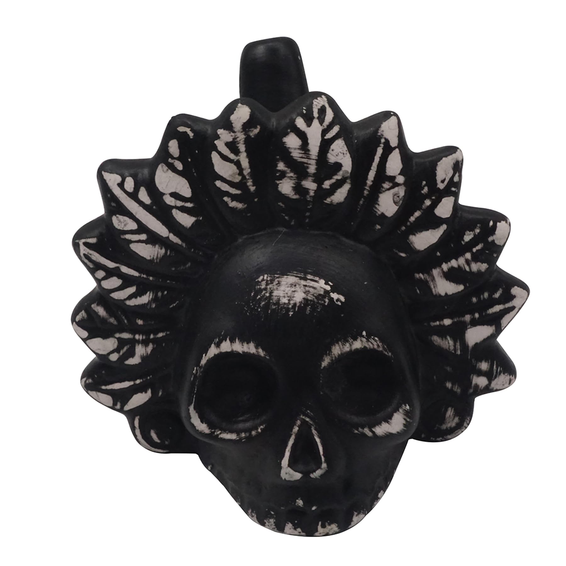 Aztec Death Whistle, 126dB+ Menschliche Schreie, Halloween-Thema Party Schädel Pfeife Mensch laut Schreiend Azteken Krieg Pfeife (Schwarz und Weiß)