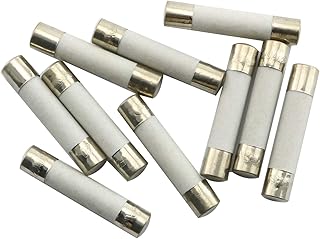 فيوز سيراميك 2 أمبير - 250 فولت - مقاس T6 × 30 ملم (عبوة من 5 قطع)