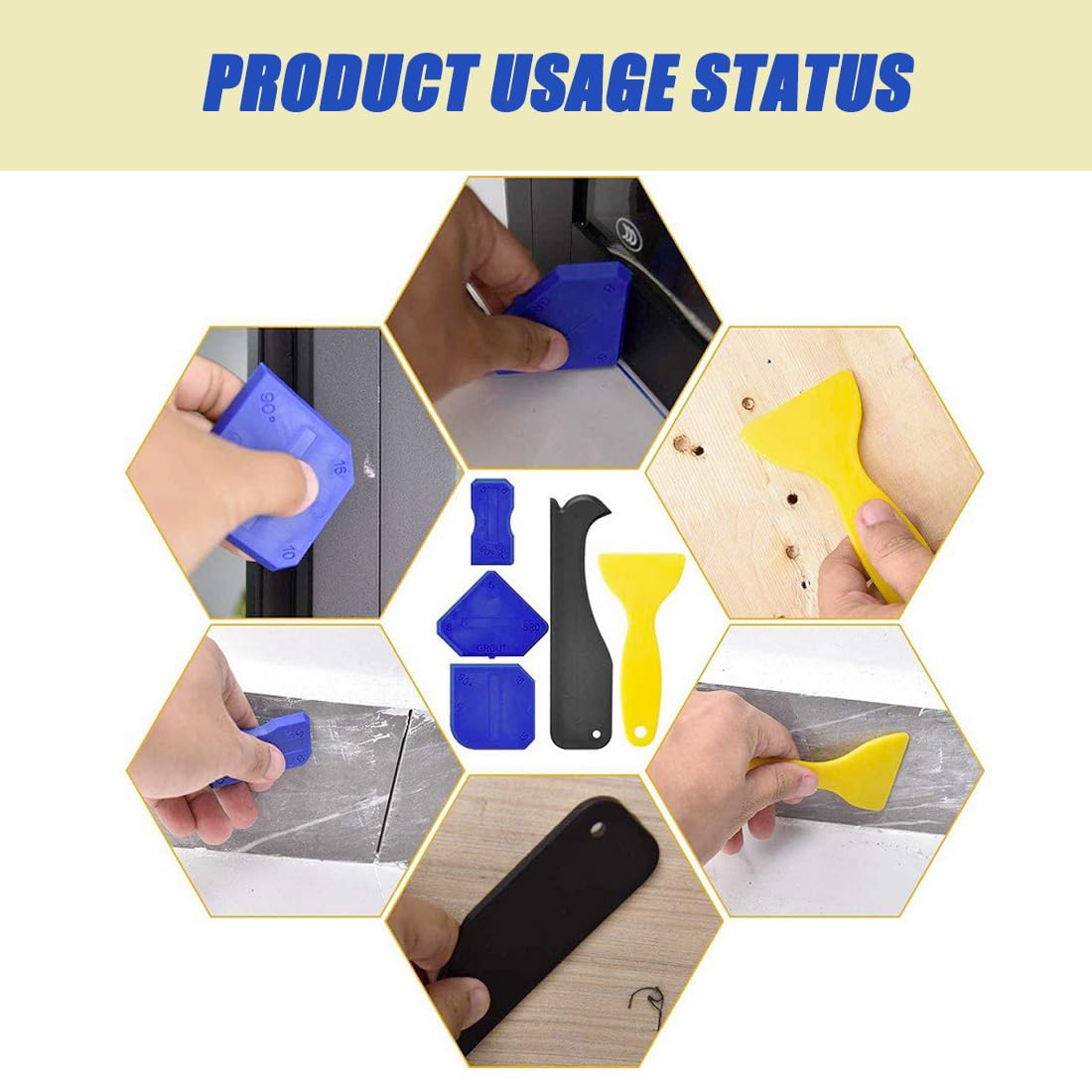 Set 12 strumenti applicatori silicone liscianti giunti acrilico cucina bagno