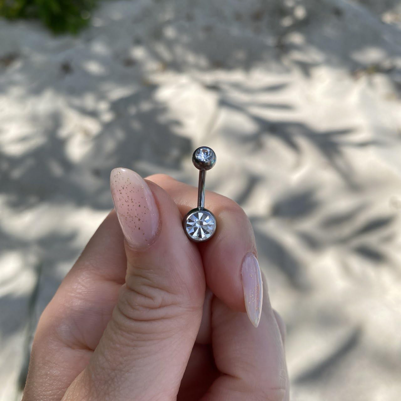 Titanium Belly Button Rings - Clear CZ Titanium Belly Ring for Women - Navel Curved Barbell Belly Button Ring - Belly Piercing Jewelry 14G - Image 2