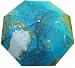 Three Elephant World Map Compact Auto Umbrella
