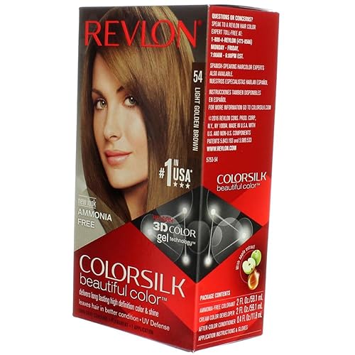 Miniatura 3 de Revlon ColorSilk - Tinte para el cabello 54 castaño dorado claro, 1 unidad (paquete de 2)