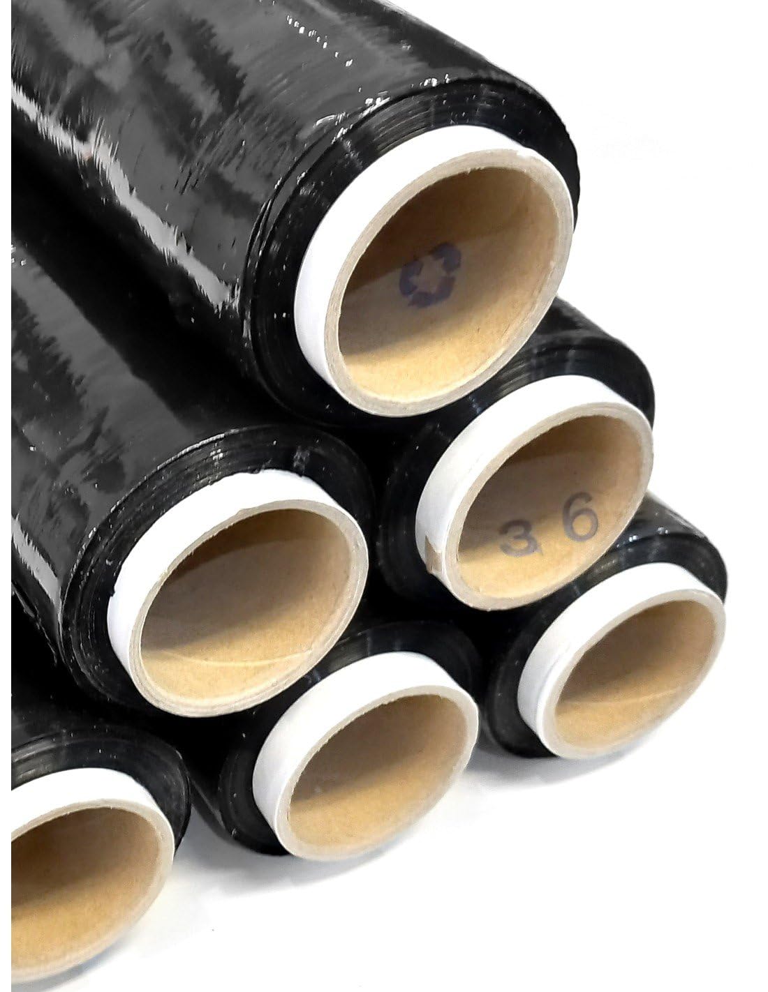 JARDIN202 - Film para Embalar Industrial, Manual, Mudanzas y Envios | Retractil | Negro | 50cm x 200 Metros | Pack 6 Rollos