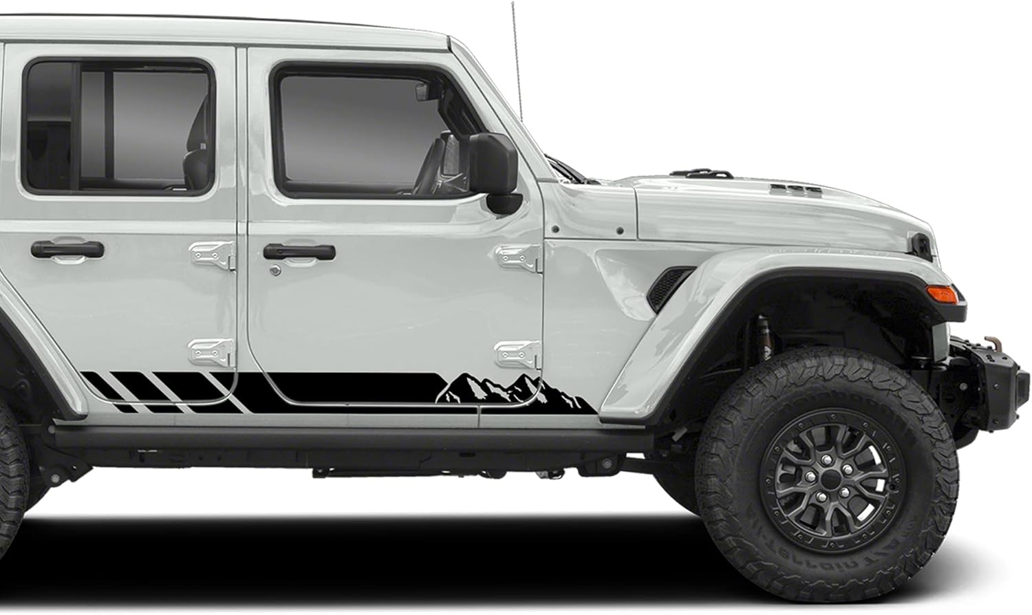 Mountain Stripes Decals Stickers Graphics Compatible with Jeep Wrangler JK – JL All Generations (958B)