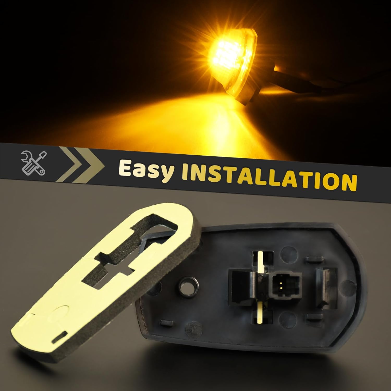 Smoked Lens LED Cab Roof Lights Amber LEDs Bulbs Top Clearance Marker Lights Fit For 2017-2022 F250 F350 F450 F550 Super Duty, Waterproof IP67(Qty:5)